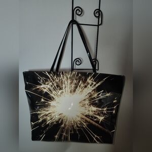 Kate Spade New York "Let Sparkles Fly" Black Fireworks Large Tote Purse